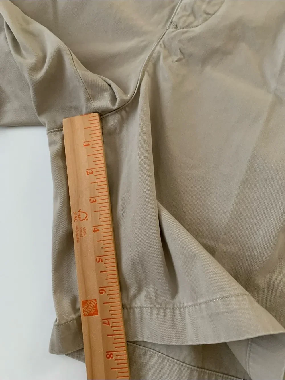 Tommy Hilfiger Beige Cotton Chino Khaki Twill Pleated Casual Shorts Size 38